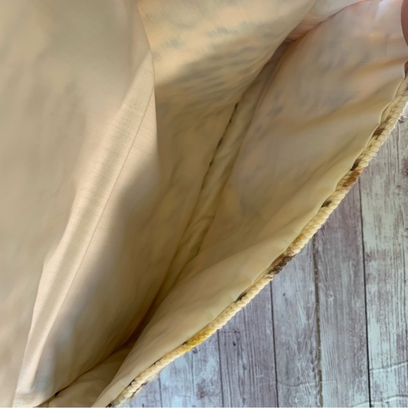 Handmade Plastic Canvas Clutch Purse Bag Variegated Yarn Neutrals Zig Zag Lined - Picture 3 of 12